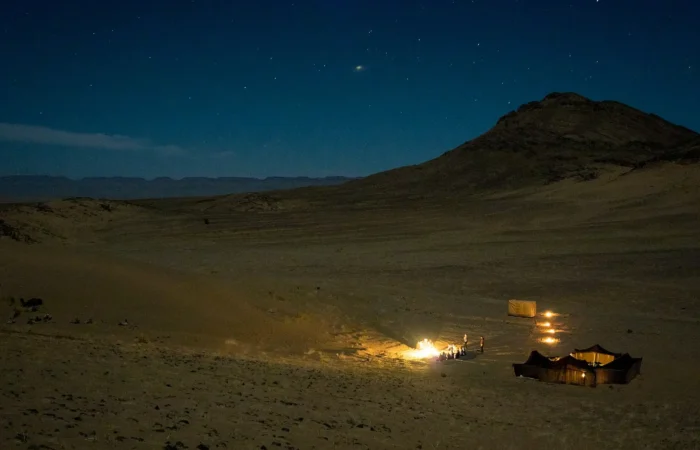 Night at a desert camp near Zagora