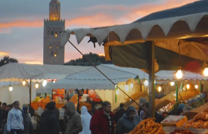 Evening food stalls on Jemaa el-Fnaa square