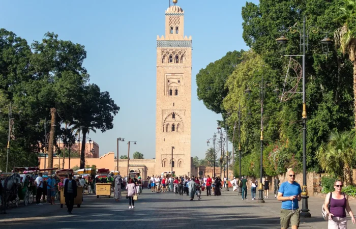 Koutoubia mosque seen from the street