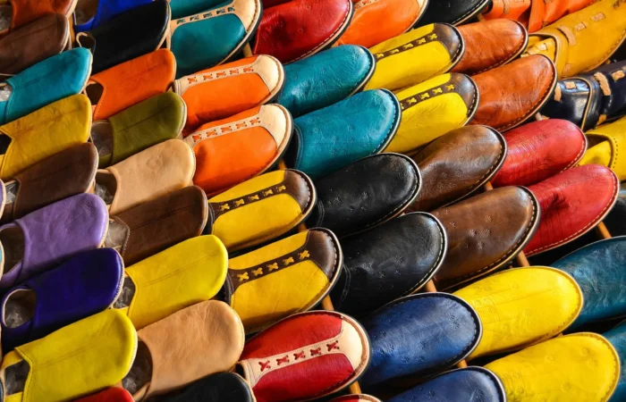 Colourful babouches in the Marrakech souks