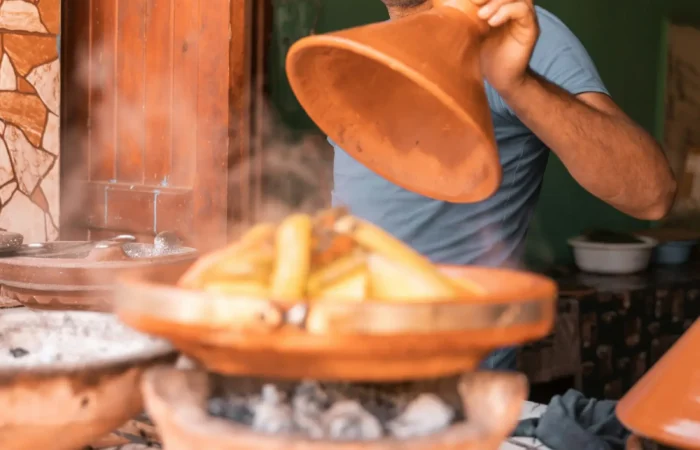 Moroccan tagine served at the table