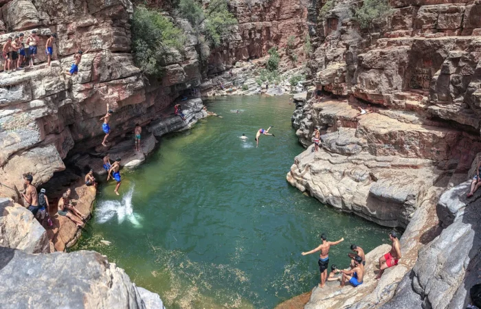 Natural rock pool in the gorge of Paradise Valley near Agadir