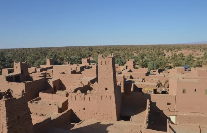 Earthen kasbah in the Draa Valley near Zagora