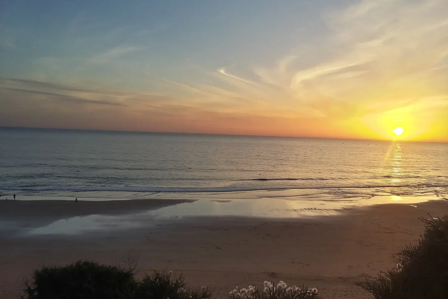 Sunset over the beach in Taghazout