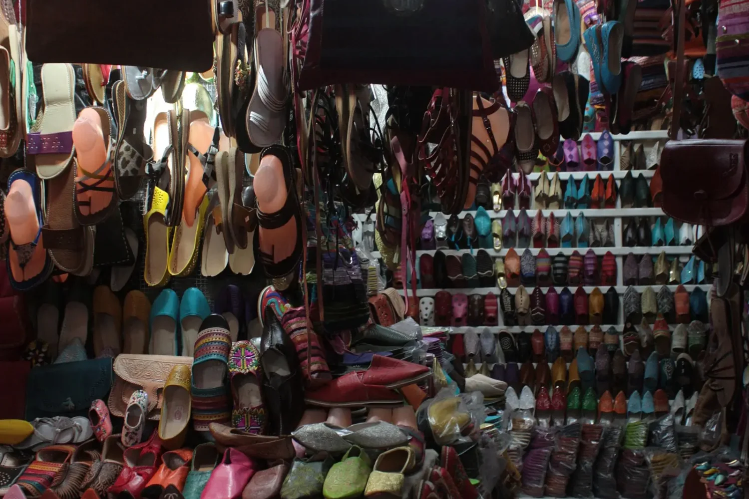 Babouche slippers for sale in the Taroudant souk