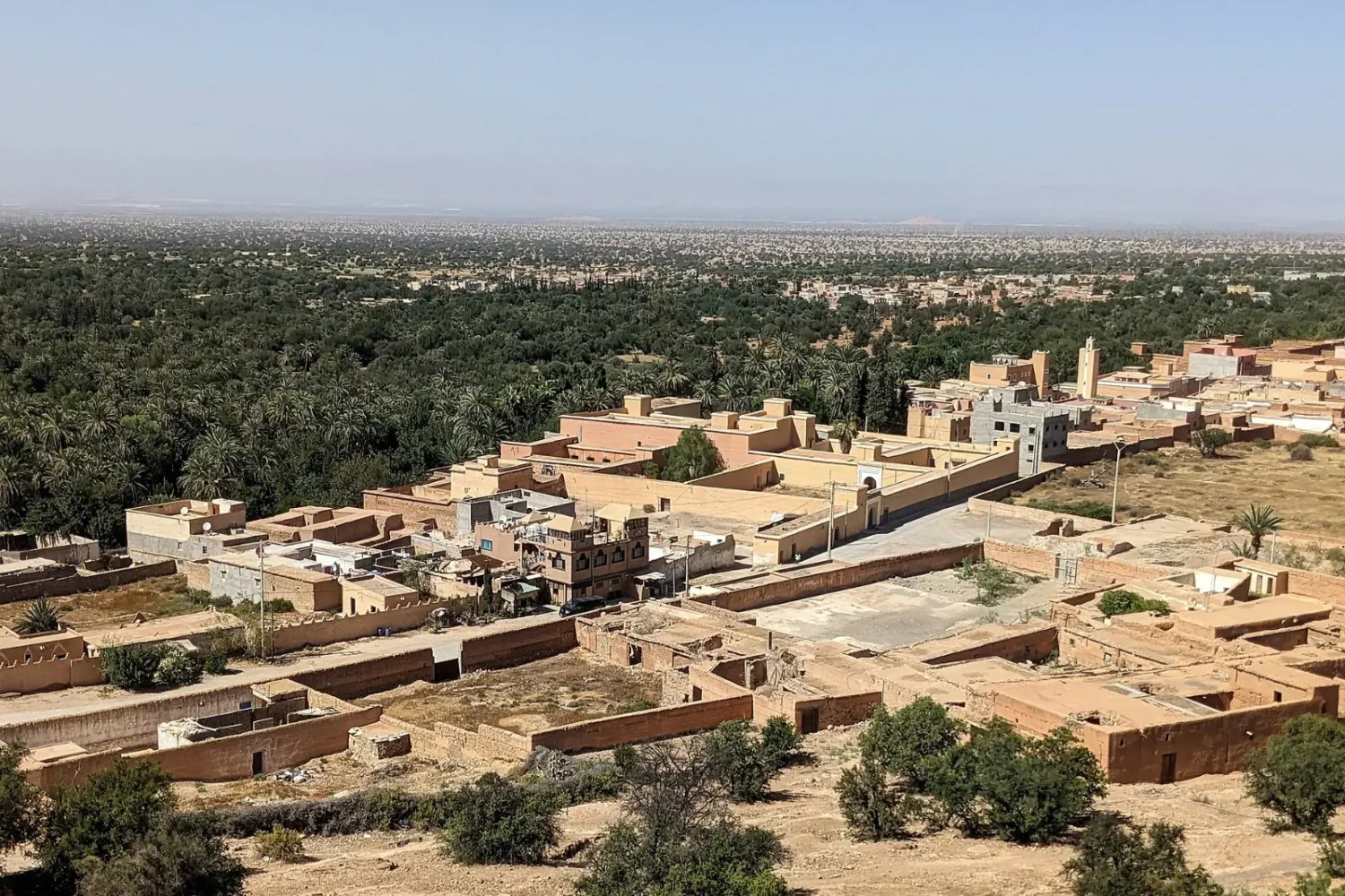 View over the palm oasis of Tiout near Taroudant