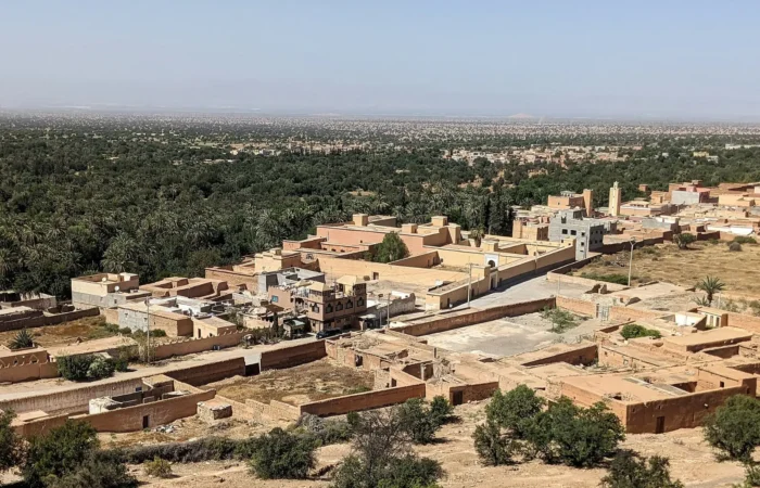 View over the palm oasis of Tiout near Taroudant
